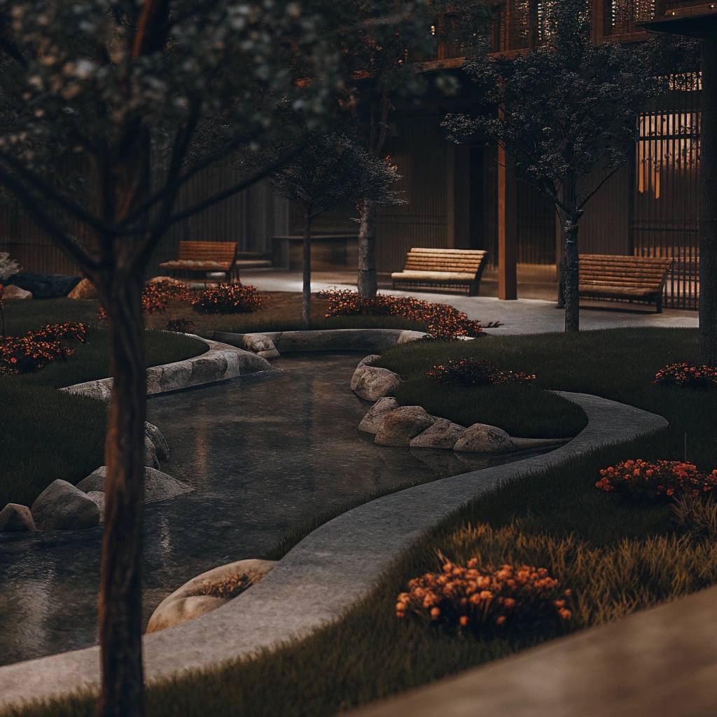 Commercial landscape design service